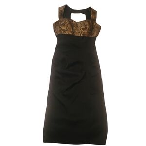 Le Chateau Black and Gold Women's Dress XXS